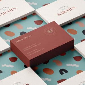 custom branding cost-patterned business cards in a grid